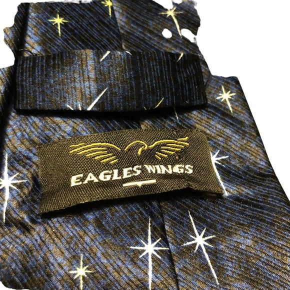 Eagle wings Navivity Christmas Tie, 100% Silk Tie, Holiday Necktie, Christian - Picture 6 of 7